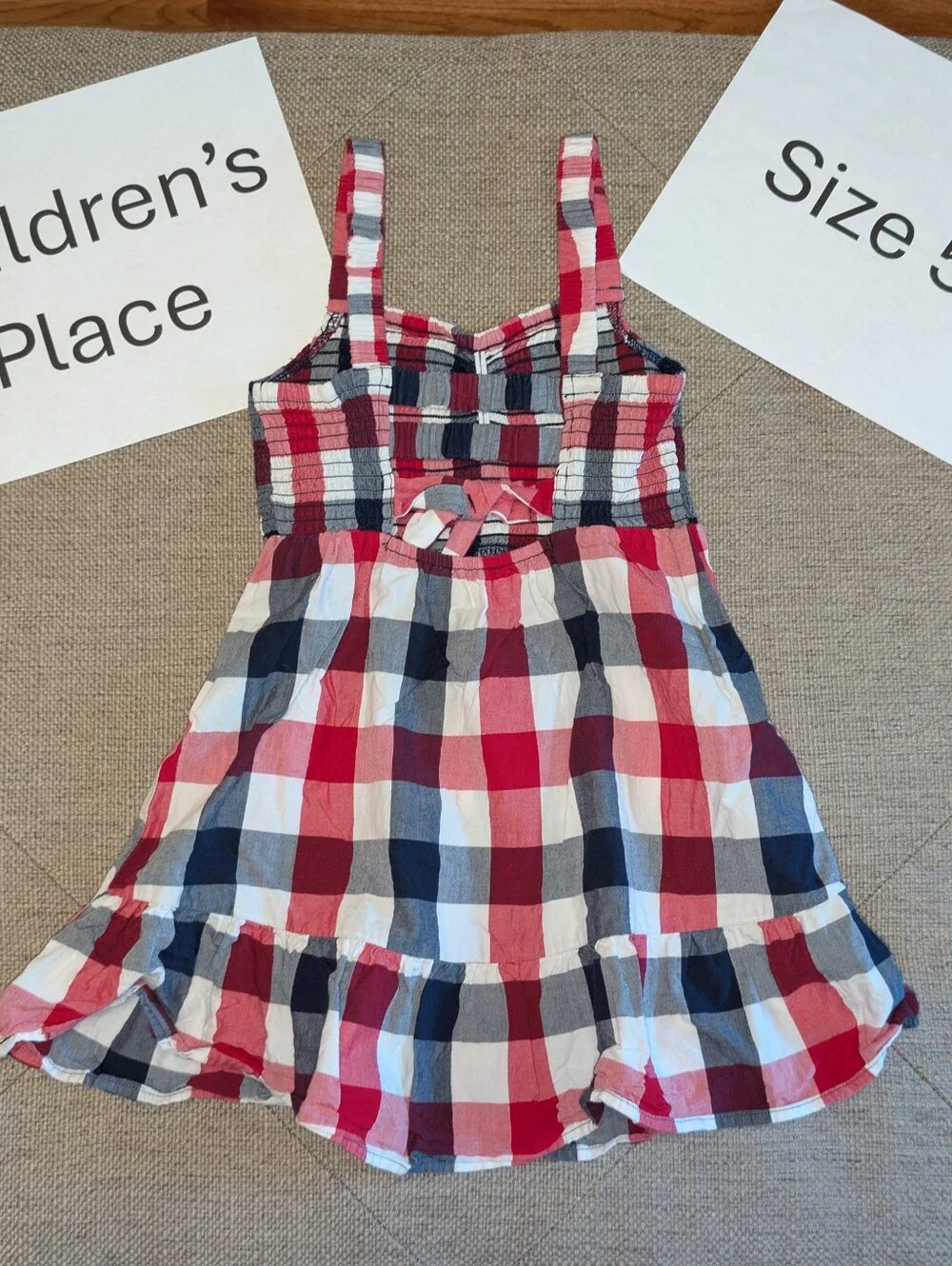 Children's Place 5/6T Summer Tank Top Dress Checkered